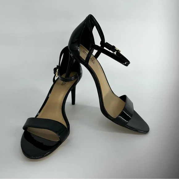 Michael Kors Black Patent Leather Ankle-Strap Heels - Picture 9 of 12